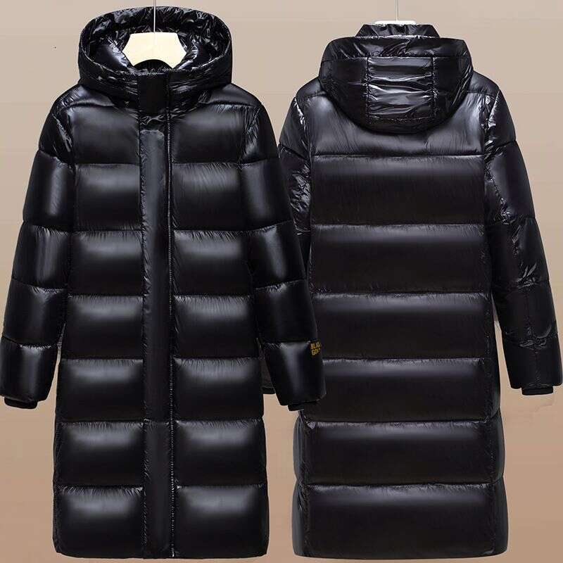 Men's Clothing Winter New Couple Black Gold Thickened Men And Women Warm Over The Knee 2024 Long Youth Cotton Coat