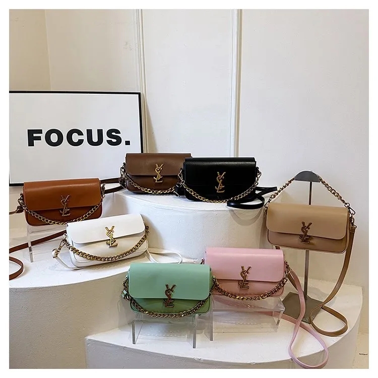 Designer bag with calf leather texture small square bag shoulder bag new fashion light luxury versatile crossbody bag wallet multi-color series bag