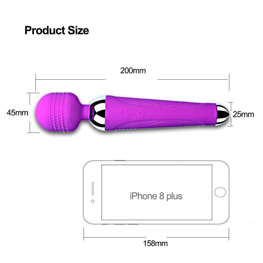 Powerful Dildo Vibrator AV Magic Wand G-Spot Massager Sex Toys For Women Couples Clitoris Stimulate Goods for Adults USB Charge W250807