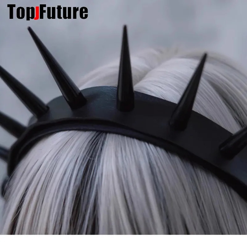 Streetwear Vintage y2k girl women gothic lolita cosplay Harajuku Punk long spike hairbands hairband hair hoop 250730