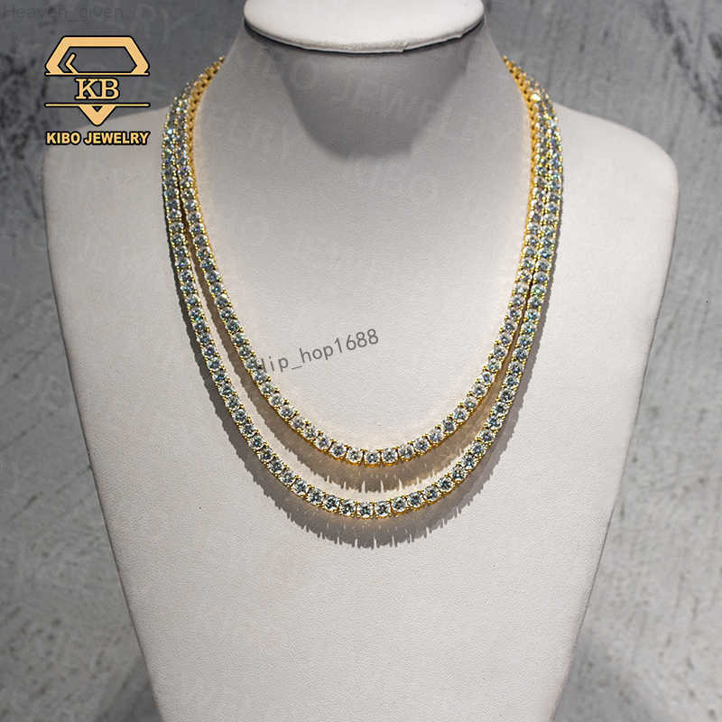 Tennis Bracelet Hip Hop 925 Silver D Color Real Lab Stones VVS1 Moissanite Diamonds Men Tennis Necklace Chain