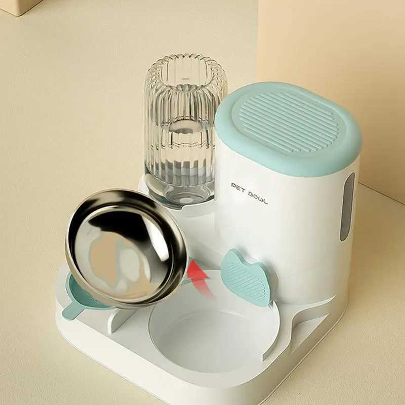 Feeder and Water Dispenser Set Dog Automatic Food Water Dispenser Kit Large Capacity Pet Feeding Station for Cats Dogs Rabbits Y250806