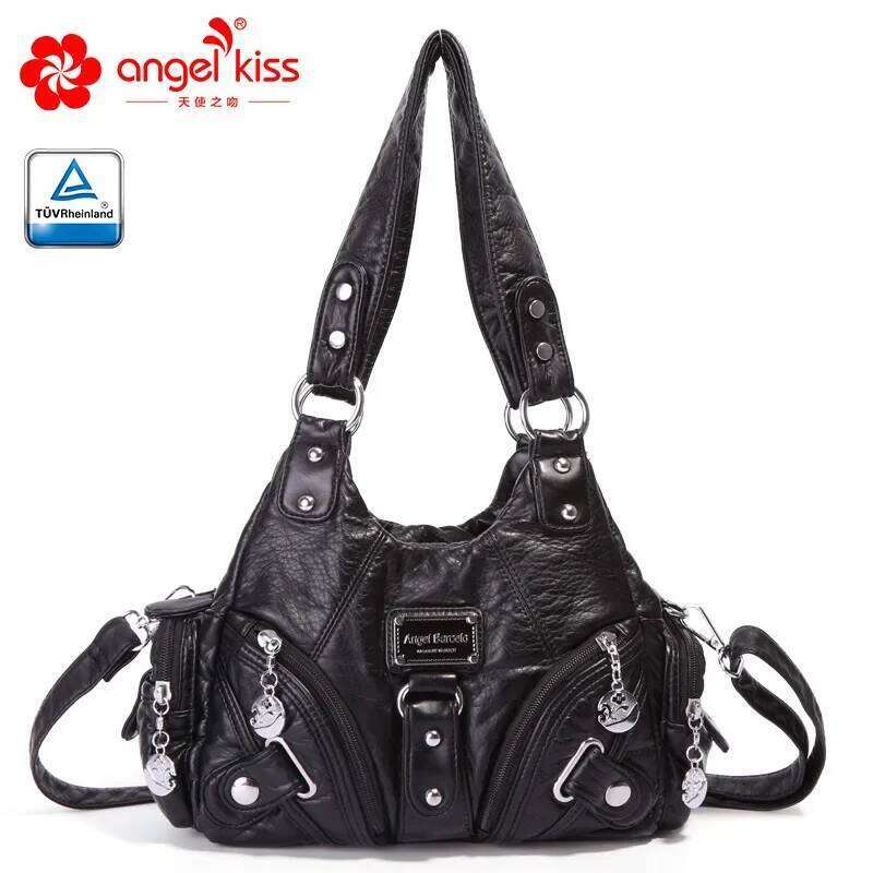 Angelkiss Women Handbags Rose Soft Tote Small Top-Handle Purse Fashion Satchel Multi-Pockets Shoulder Bag Hobos Phone Pack