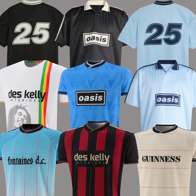 25 26 Oasis Tour Jacquard Jersey soccer maillot de foot football black Oasis Live Bohemians 2025 135th Anniversary Football Shirts Kit Fontaines OasisS