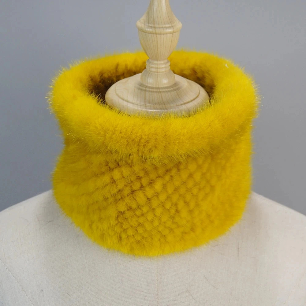 2025 Women Winter Real Mink Fur Scarves headbands Good Elastic Knitted Natural Mink Fur Scarf Thick Warm Lady Fur Ring Shawl 250806