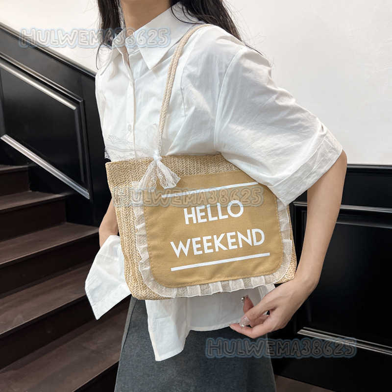 2025 New Woven Tote Bag Niche Beach Shoulder Hemp Rope Handheld Straw Bag Underarm Woven Basket H250806