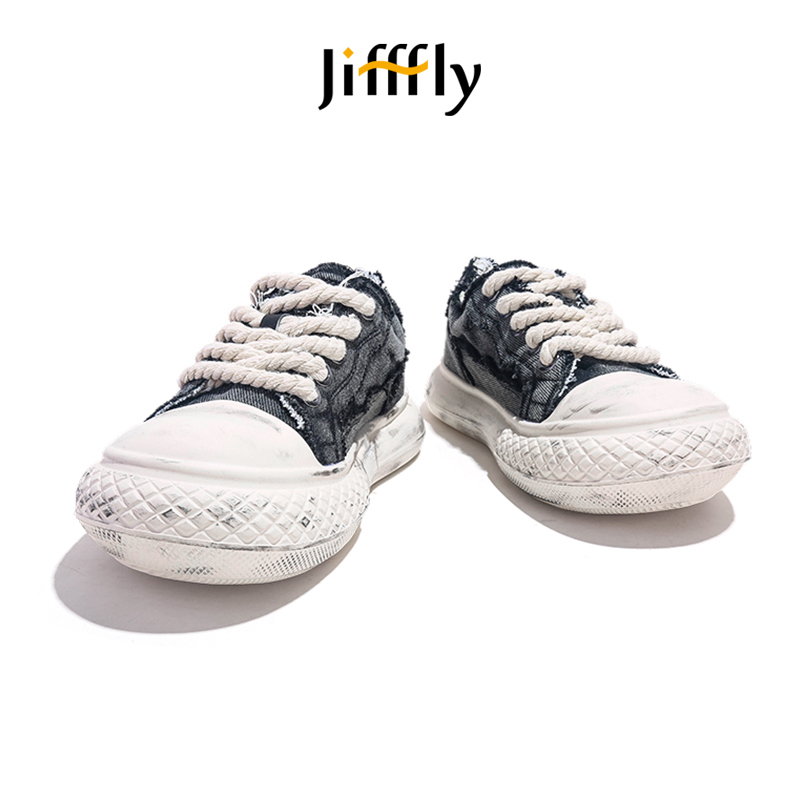 Jifffly Men's Canvas Shoes - Thick Sole Casual Sneakers for Couples