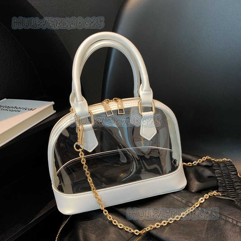 Fashion Transparent Trendy Shell Bag Spring Summer 2025 New Trendy Crossbody Bag Pvc Chain Trendy Shoulder Bag H250806