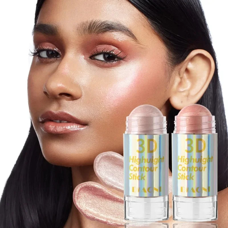 6 Colors 3D Face Brighten Highlighter Bar Cosmetic Face Contour Bronzer Shimmer Highlighter Stick Concealer Cream Makeup tool 250730