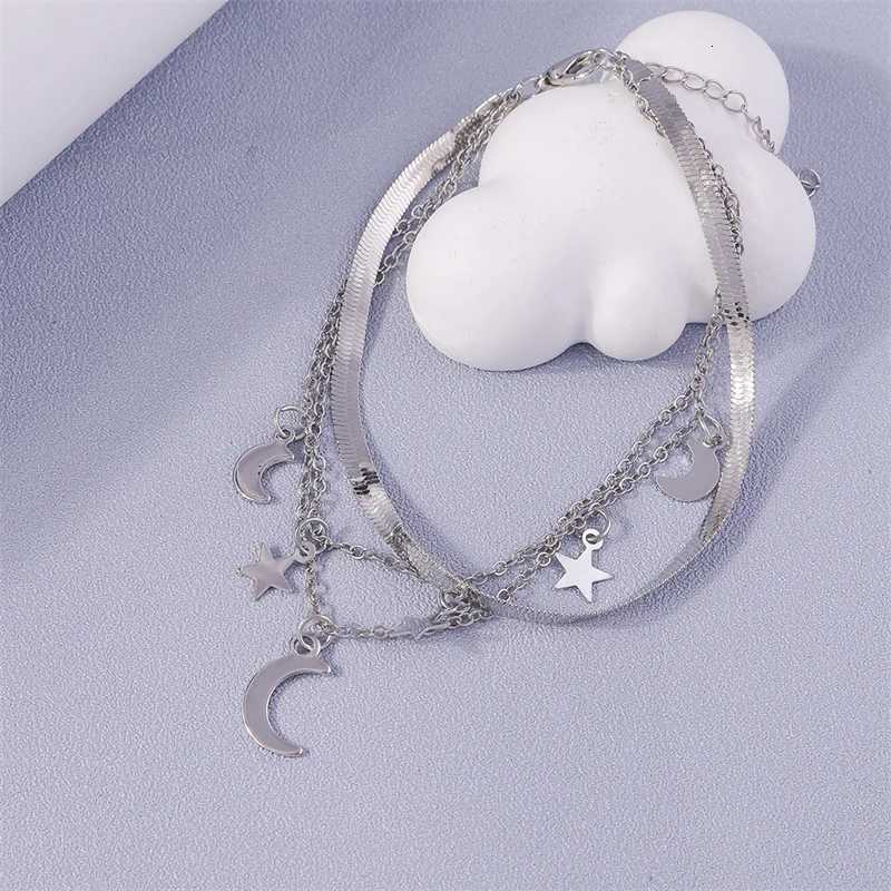 Fashion Moon Star Anklet for Women Sandals Barefoot Summer Beach Foot Chain Girls Holiday Jewelry Gifts Y250805
