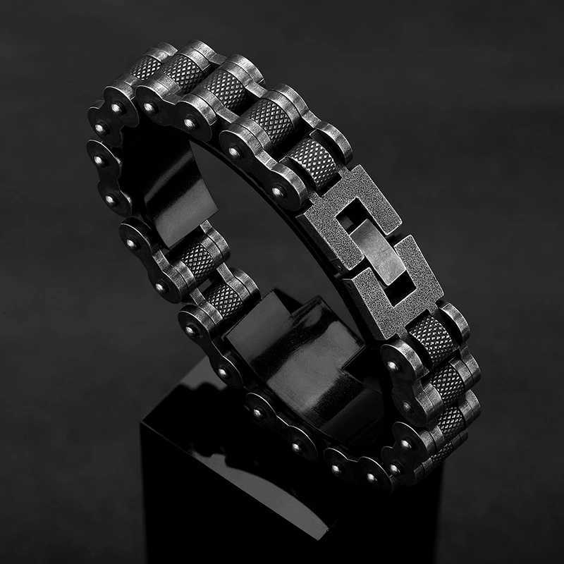 MKENDN Retro Biker Chain Bracelet Mens Bracelet Link Chain Motorcycle Bicycle Style Bracelets Stainless Steel Bangles Jewelry W250807