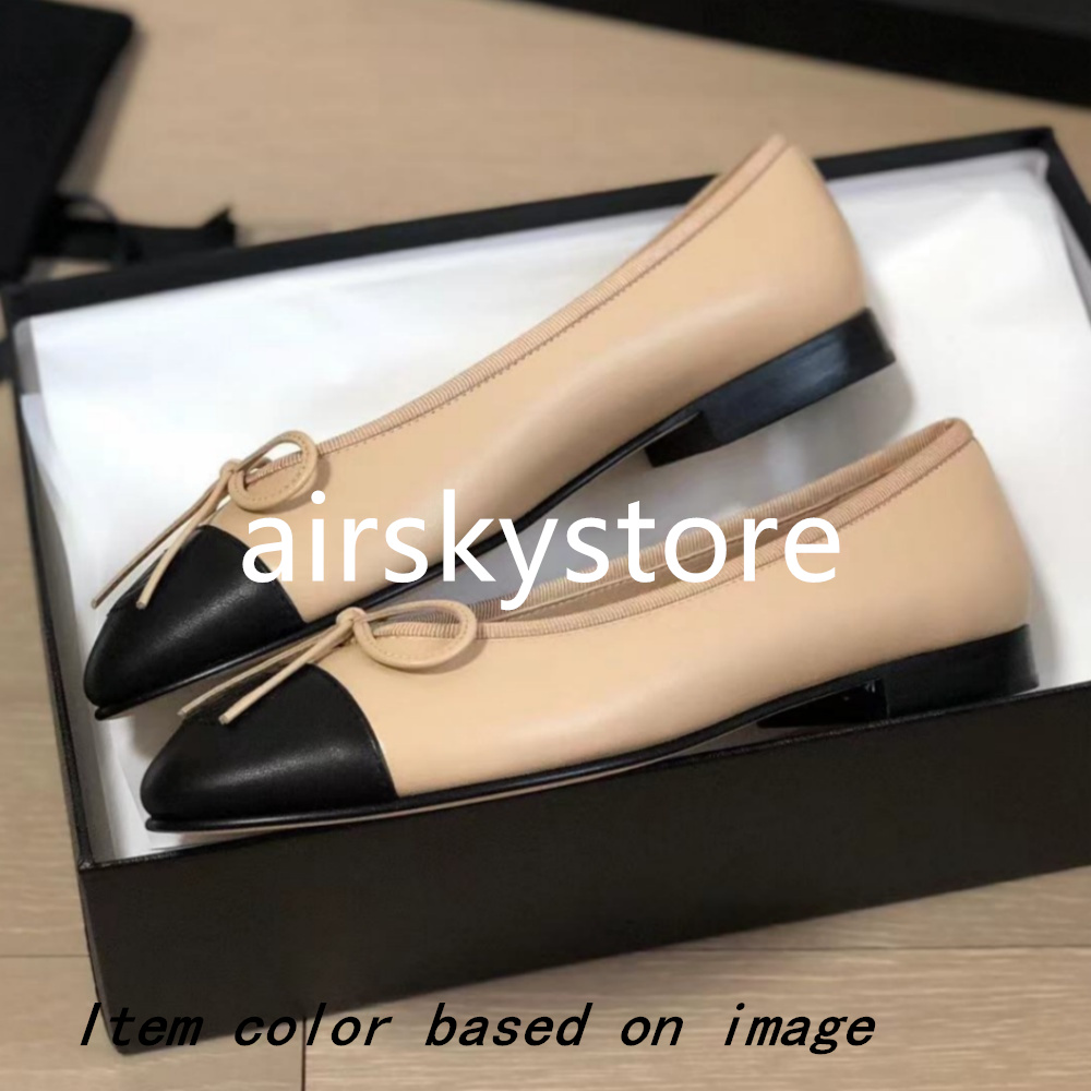 Designer shoes Paris Brand designer Black Ballet Flats Shoes Women Spring Quilted Genuine Leather Slip on Ballerina Luxury Round Toe Ladies Slingbacks