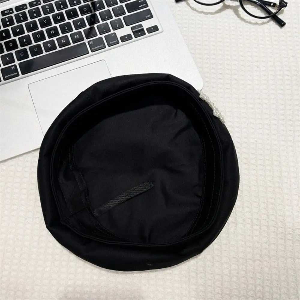 Fashion Pearl Bow Beret Solid Color Y2K Style Girl Women Octagonal Hat Korean Style Newsboy Painter Hat Streetwear XJ250807
