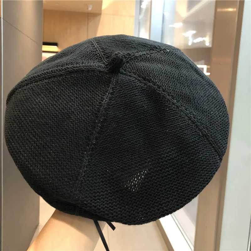 Beret Hat For Women Summer Cotton Linen Thin Style Janese Literature And Art RETRO Breathable Beret Fashion Solid Painter Hat XJ250807