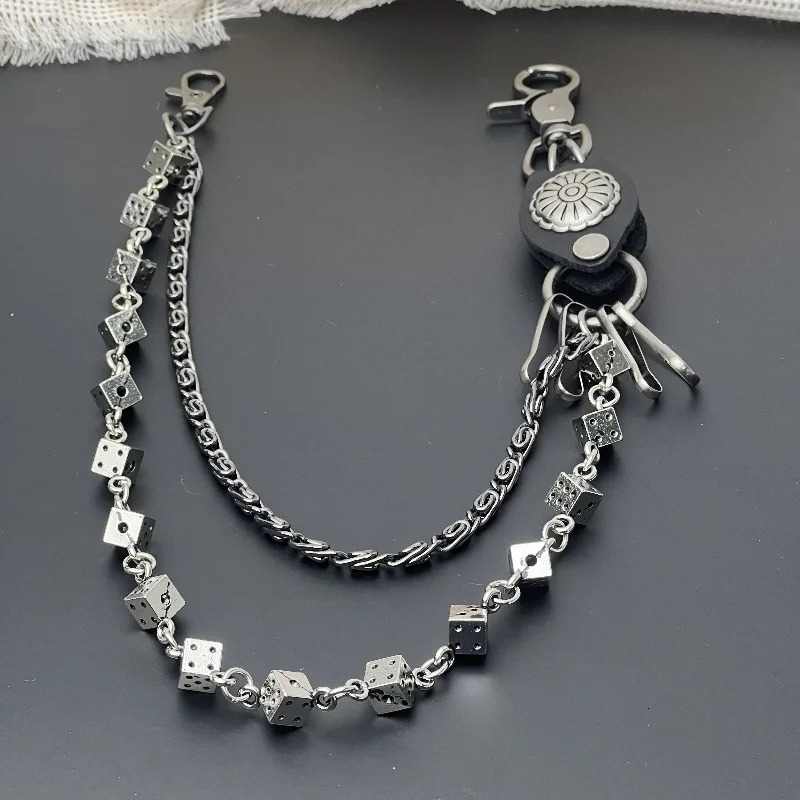 Mens Motorcycle KeyChain Jean Biker Wallet Belts Chain Skull Charm Leather Gothic Rock Pants Trousers Waist Key Mens 250805