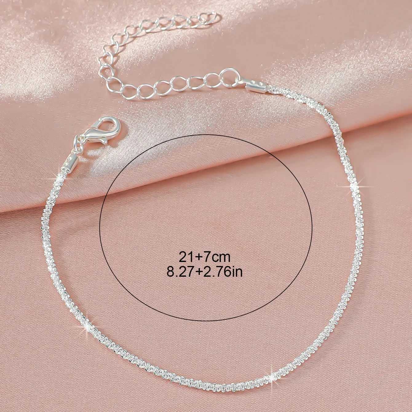 Sparkling Thin Chain Anklet for Women Zircon Cross Pendant on Leg Foot 2024 Trendy Boho Summer Beach Jewellry Y250805