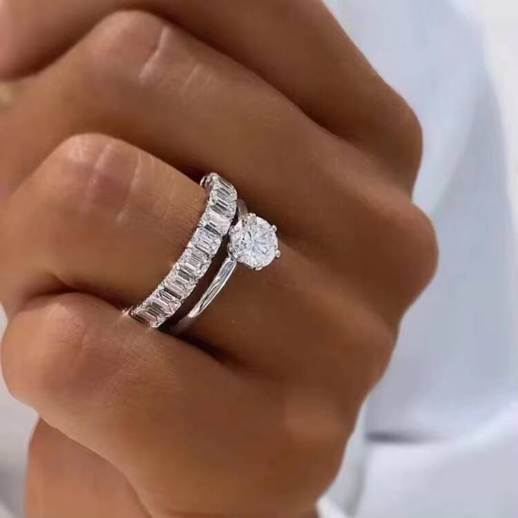 XINGGUANG Custom 1CT 1.5CT 2CT 2.5CT 3CT D VVS White Moissanite 9K 14K 18K Solitaire Diamond Engagement Wedding Gold Ring