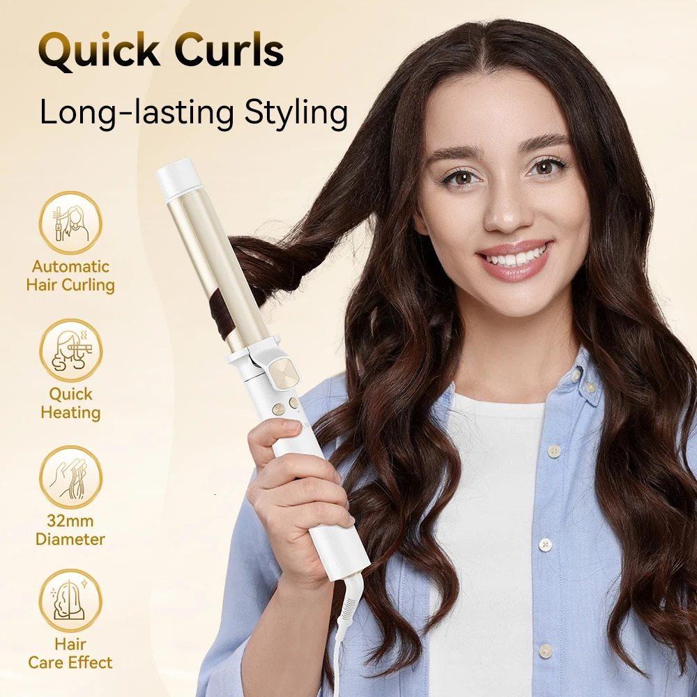 ANLAN Automatic Curling Iron 30s Fast Heating Smart Temperature Control Ceramic Coating Long Lasting Curls Rotary Hair Curler 250729