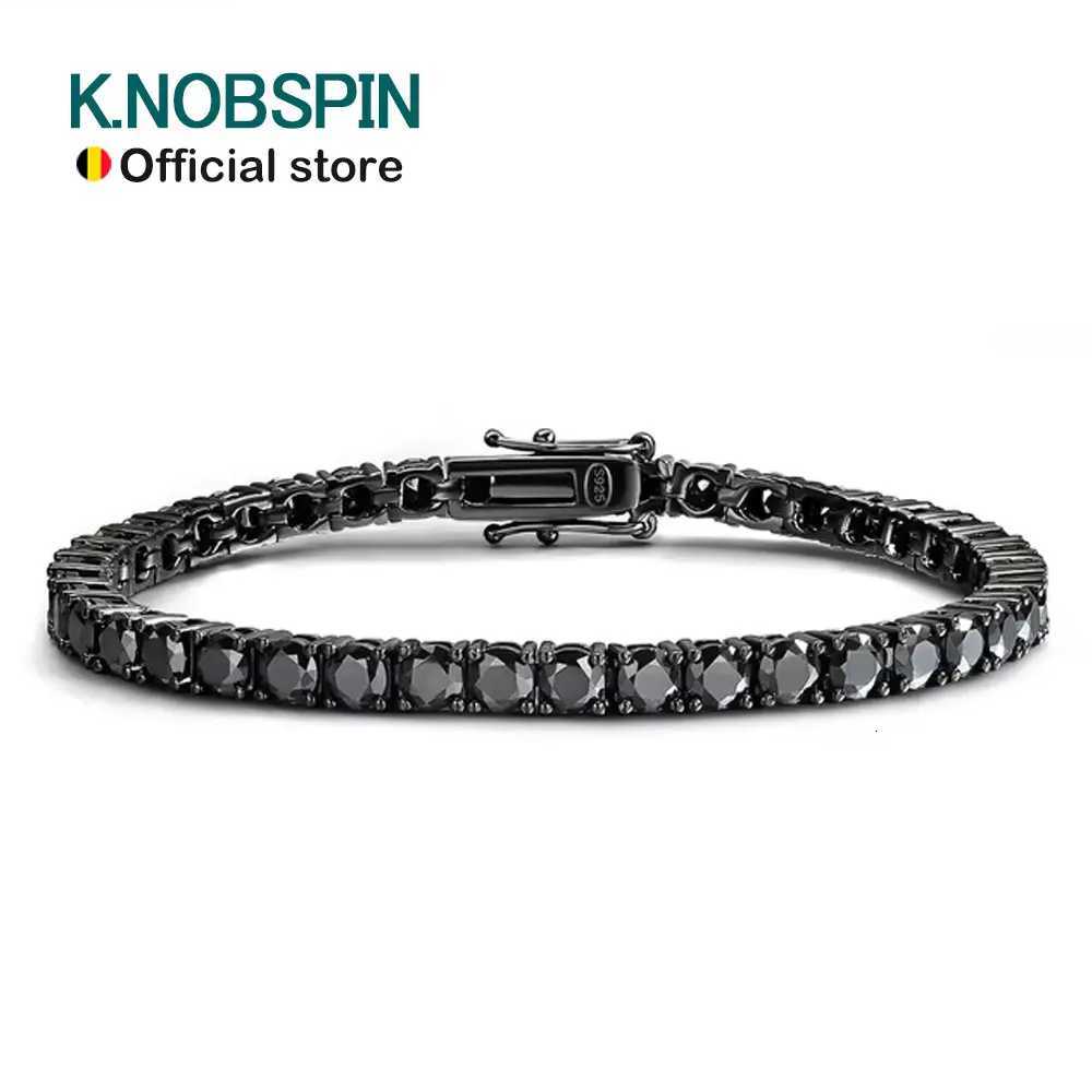 3mm 4mm Black Moissanite Tennis Bracelet Full Diamond GRA 925 Sterling Silver Plated 18k Hiphop Bracelets for Women Men W250807