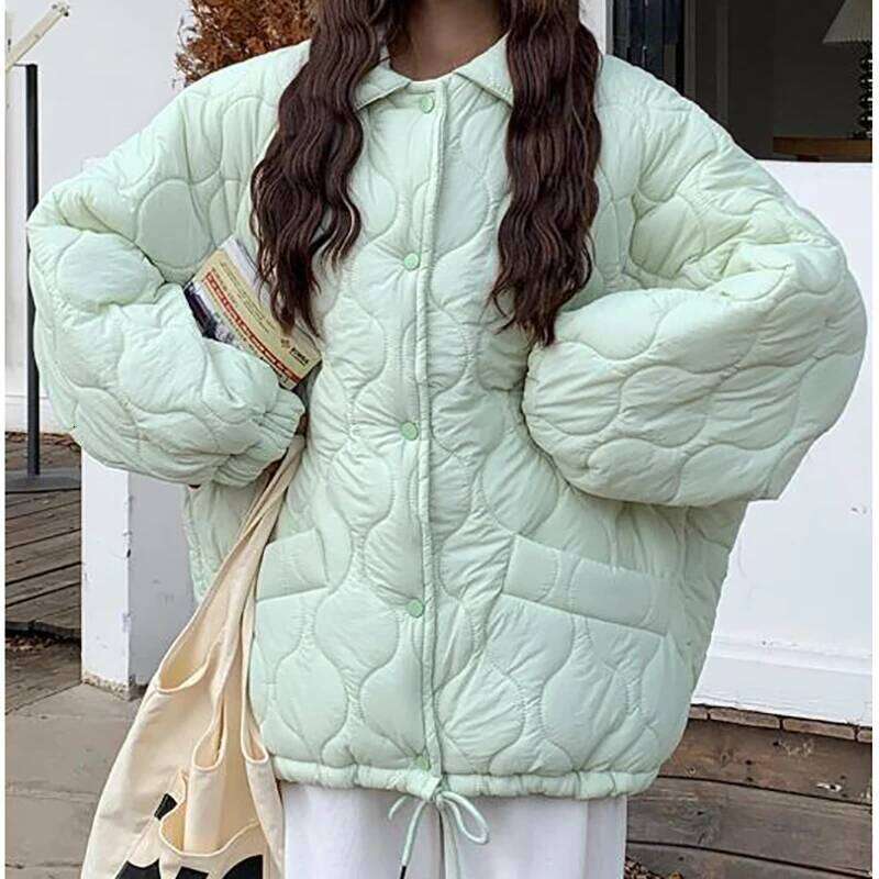 Designer Clothing 2025 ITOOLIN Autumn Winter Casual Loose Cotton-Padded Long Sleeve Button Up Thicken Warm Lambswool Jacket Women Parkas