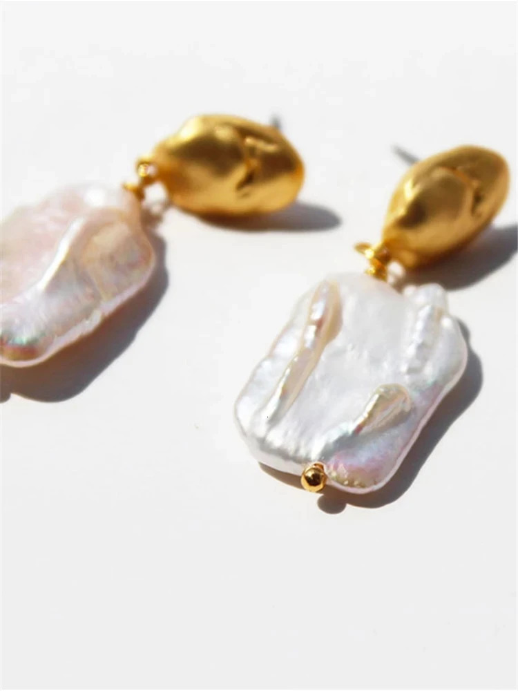 kshmir Korean natural freshwater Baroque pearl earrings vintage simple earrings for womens party earrings 250805