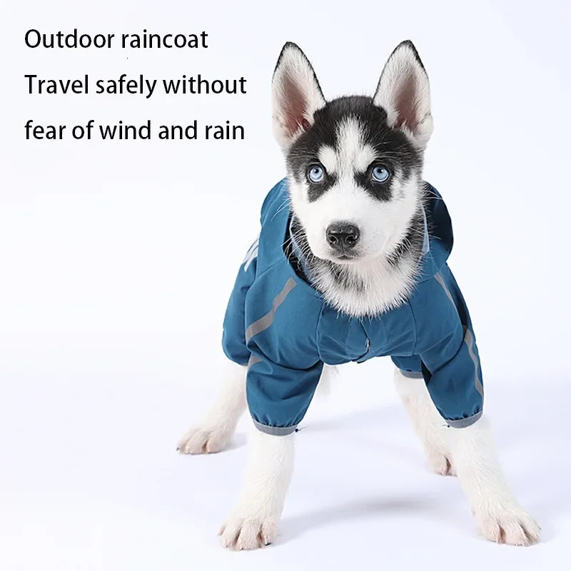Dog Raincoat Reflective Waterproof Pet Clothes for Chihuahua Husky Rain Coat Small Medium Dogs Jumpsuit Raincoat Dogs Overalls 250805