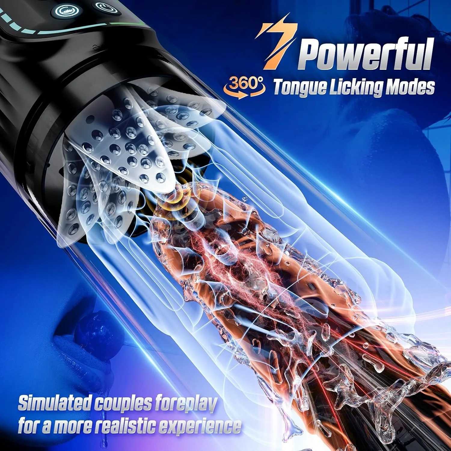 Automatic Thrusting Rotation Male Masturbator Sucking Licking LCD Vacuum Penis Pump Water SPA Real Pocket Pussy Sex Toys for Men W250807