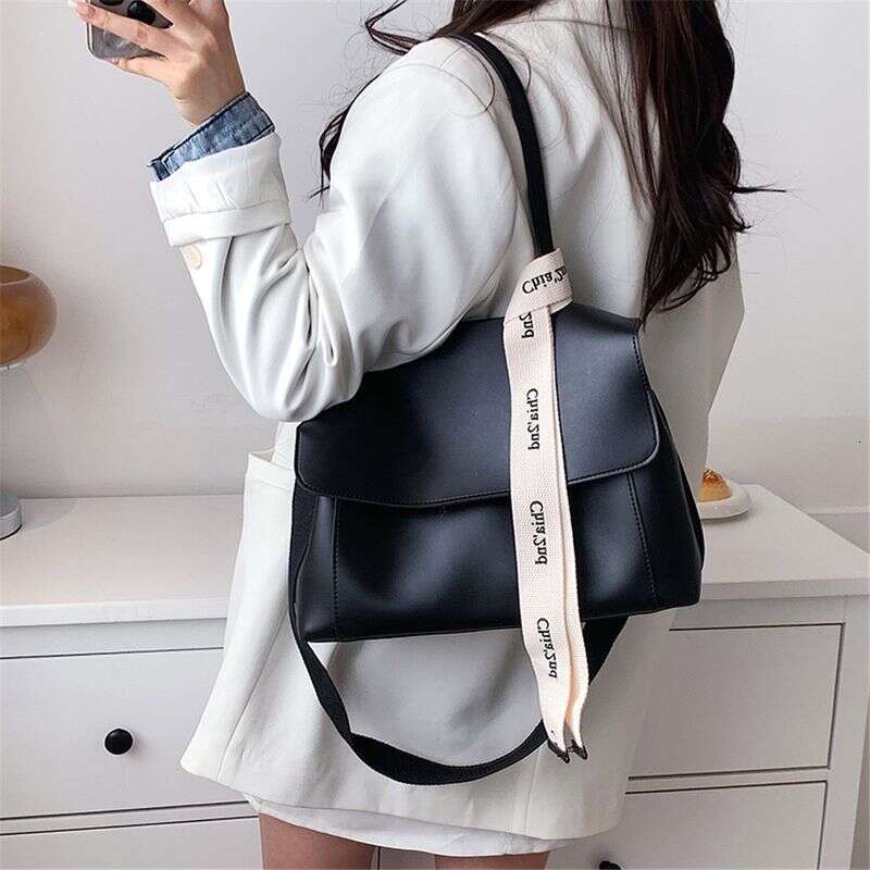 Large Capacity Women's Tote Bag Designer PU Leather Shoulder Crossbody Ba For Women Fashion Ribbons Purses And