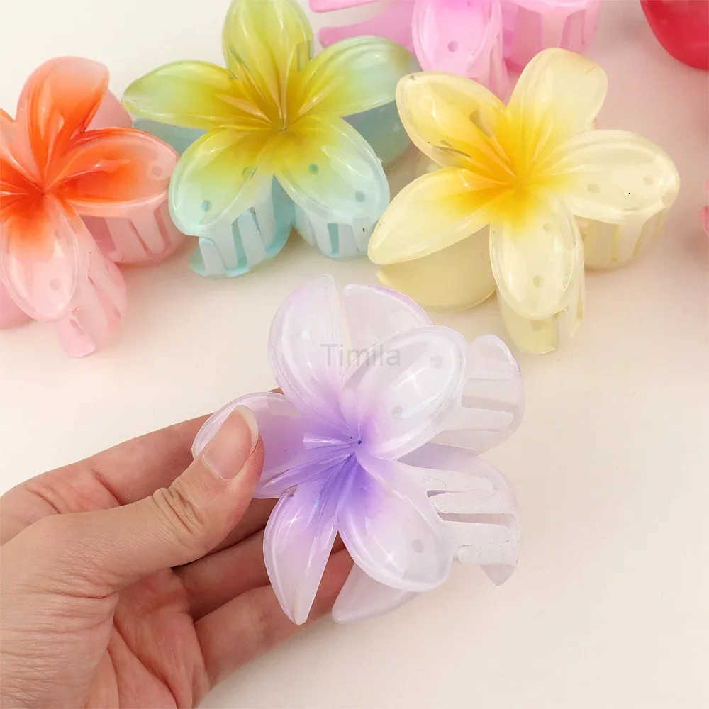 Flower Hair Claw Clips-Hawaiian Hair Clips for Women Summer Beach Essentials Hair Accessories Cute Large Clips U250807
