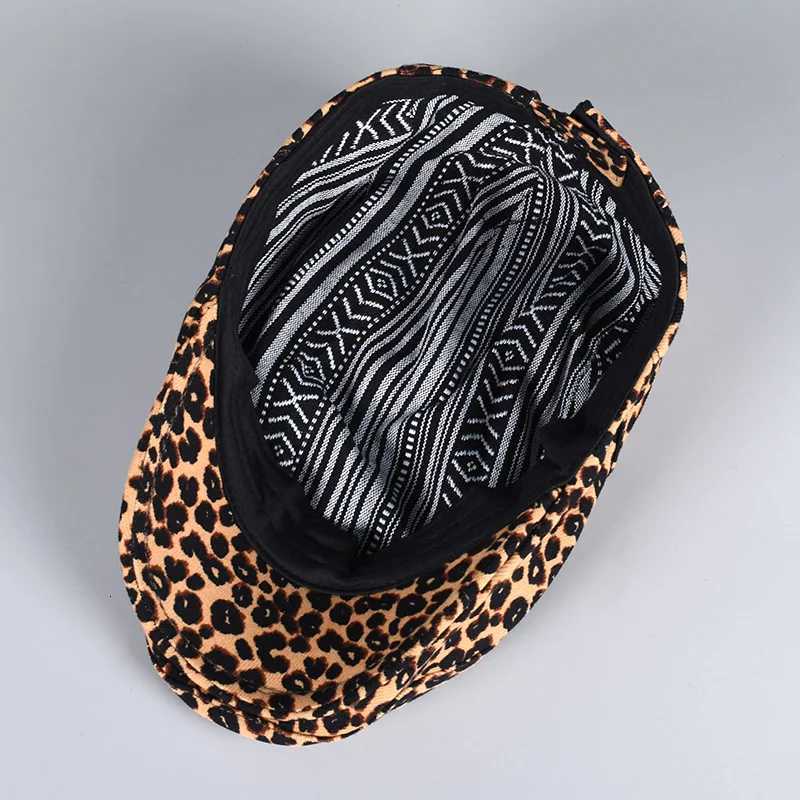 Leopard Print Newsboy C Cotton Spring Beret Women 2025 Summer Beret Womens Hat France Vintage Peaky Blinders Flat Hats XJ250807
