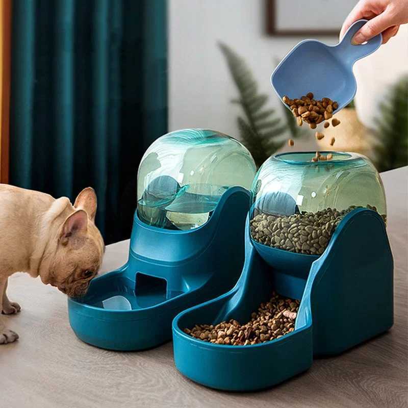 3.8L Pet Dog Cat Automatic Feeder Bowl for Dogs Drinking Water Fountain Bottle Kitten Bowls Slow Food Feeding Container Supplies Y250806