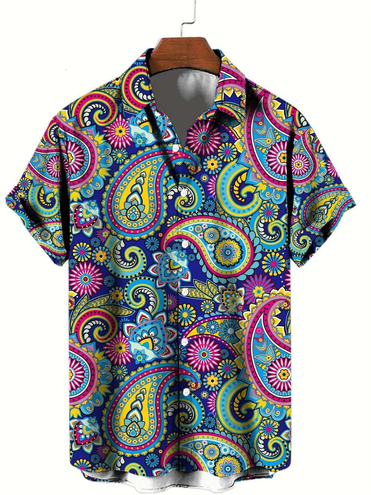 Novelty Paisley 3D Printed Shirt Summer Casual Breathable Mens Button Short Sleeve Tops Street Fashion Trendy Vintage Shirts 250807