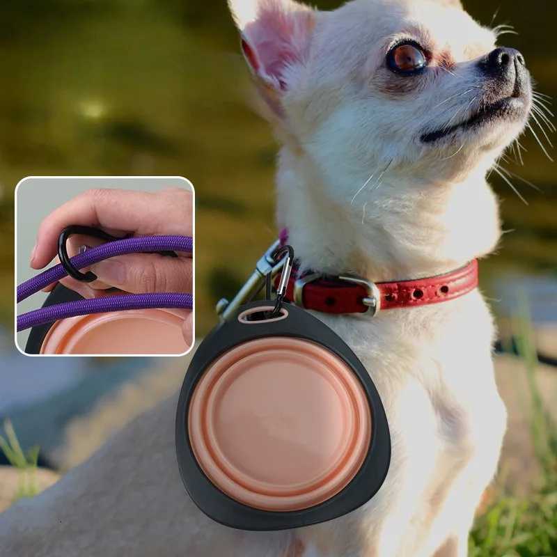 Foldable Dog Bowl 320ml Silicone Puppy Food Container Healthy Safety Pet Travel Drinking Bowl for Dogs Cat Feeder Dish Y250806
