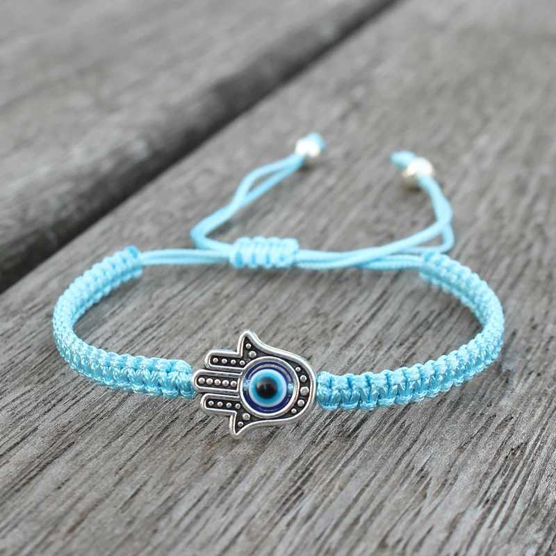 Handmade Adjustable Braided Rope Bracelet Lucky Fatima Hamsa Hand Evil Eye Charm Bracelets for Women Men Couple Amulet Jewelry W250807