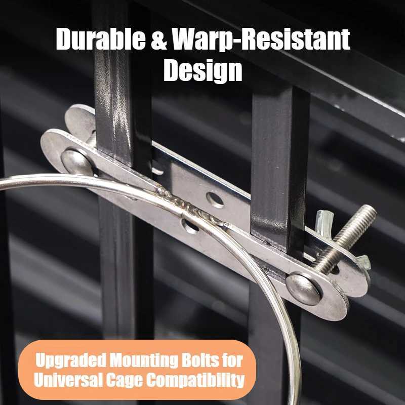 Double-Bolt Lock Stainless Steel Anti-Tip Pet Bowl Wall Mounted Food Water Dish Heavy-Duty Non-Spill Design for Cats/Dogs Y250806