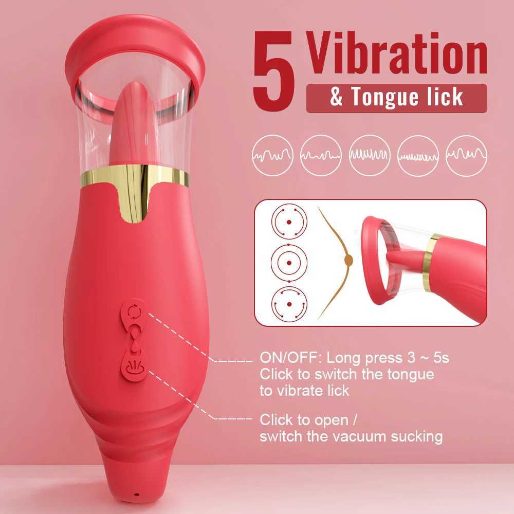 Sucking Tongue Licking Vibrator for Women Oral Nipple Sucker Clitoris Stimulator Sex Toys for Women Adults W250807
