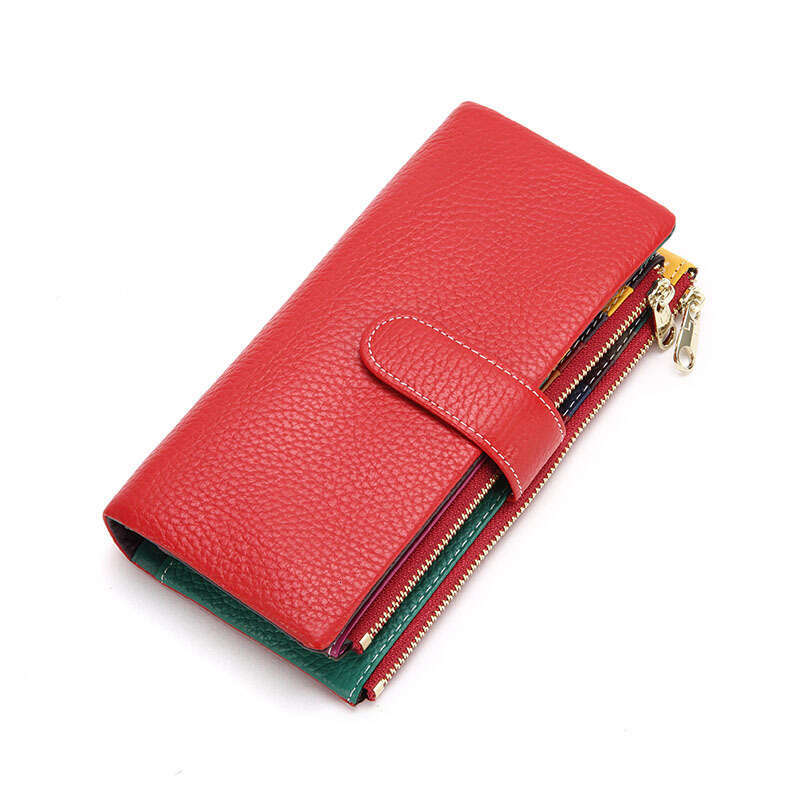 Wallet Long Zipper Japanese and Korean Style Multi-Card Slot Soft Cowhide Phone Bag Women's Purse B5 B5