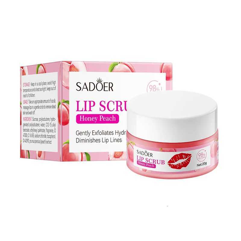 SADOER Fruit Lip Scrub Cream Moisturizing Lips Plumper Hydrating Nourishing Avocado Orange Strawberry Lip Mask LipstickXJ250807