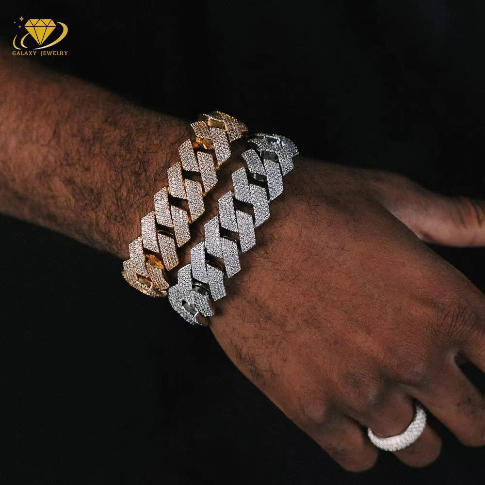 Fine Jewelry Necklaces Bracelet 6mm 8mm 10mm 12mm 15mm Hip Hop Vvs Diamond Silver 925 Iced Out Moissanite Cuban Link Chain