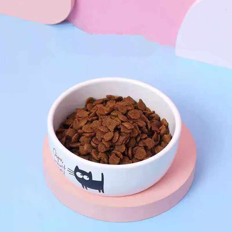 Cartoon Small Black Cat Pet Food Bowl Ceramic Universal Easy To Clean Bowl Safe Harmless Pet Supplies for Dog Cat Accessories Y250806