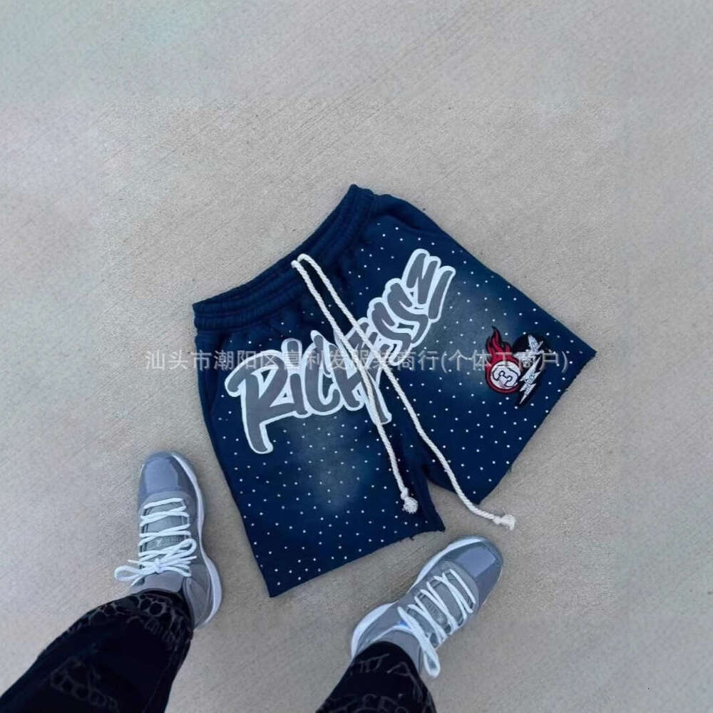 American Style Washed Personality Trendy Printed Loose Casual Shorts Summer New Pants