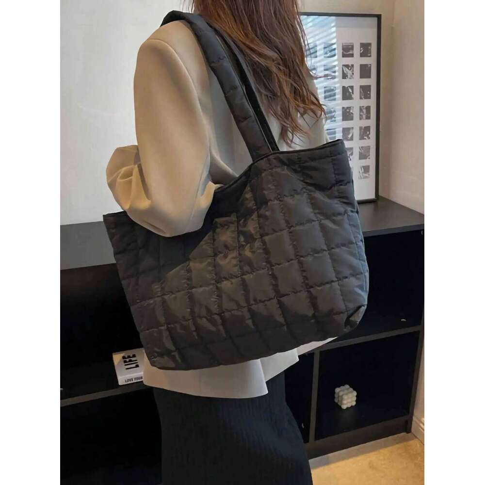 1 piece of minimalist bedding fluffy handbag large capacity cross body fashionable padded shoe bag Y241026