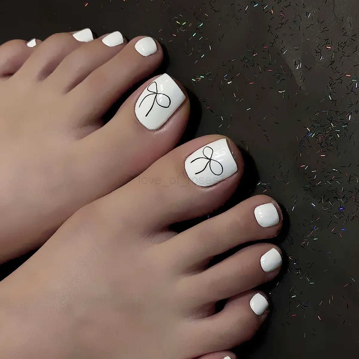 24Pcs False Toes Nails French Square Nude Color Natural Fake Toe Nails Feet Nail Tips Artificial Press On Toenails for Women 2025 Z250807