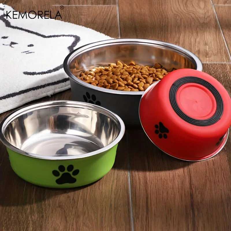 KEMORELA Non-Slip Stainless Steel Pet Bowl for Large Medium Small Dogs And Cats - Water And Food Feeder Dish Y250806