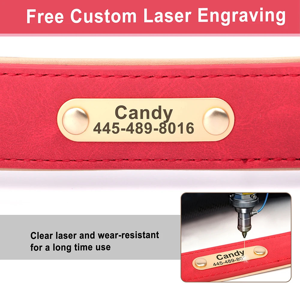 Custom Leather Dog Collar Personalized Collars with Free Engraved Nameplate for Small Medium Large Dogs Pitbull Labrador XS-XXL 250805