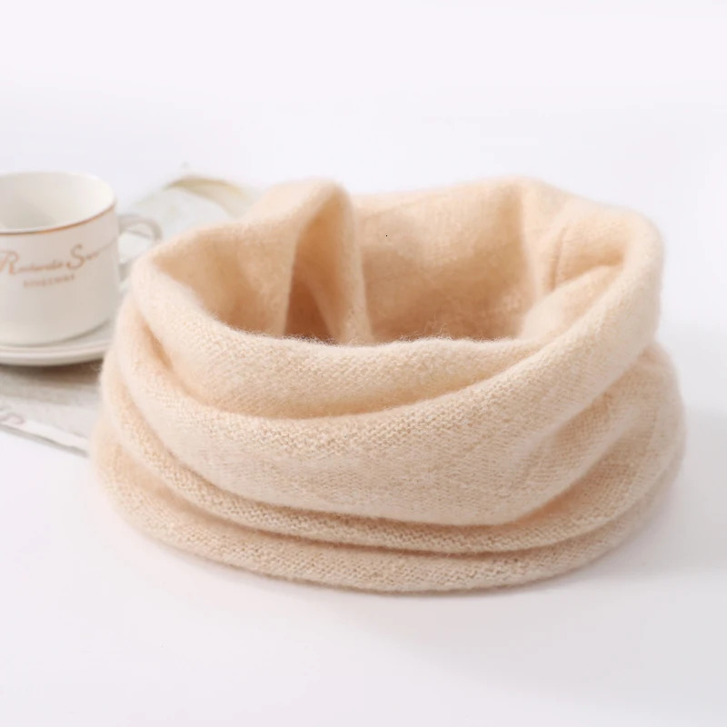 100% Pure Wool Ring Scarf Hollow Out Neckerchief Women Knitted Cashmere Headband Female Neck Warmer Soft Collar 250806