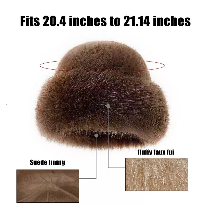 Cozy Faux Fur Hat Casual Breathable Warm Hat Stylish Plush Cap Ladies Winter Solid Fisherman Cap Women Fluffy Plush Bucket Hat 250806