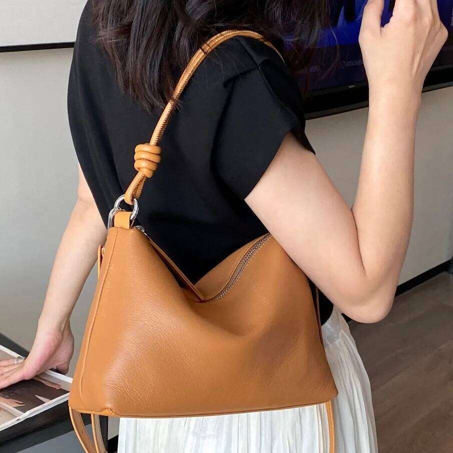 Soft Genuine Leather Women's Bag Shoulder Crossbody Bags Ladies Fashion Cowhide Underarm Commuter Handbag Female High Quality 250805