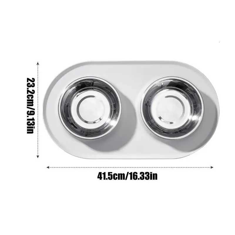 Dog Food Bowl Feeding Dishes With Mats Silicone Anti-Slip Waterproof Bowl For Dog Feeding Puppy Pet Cat Breed Daily Meals Y250806