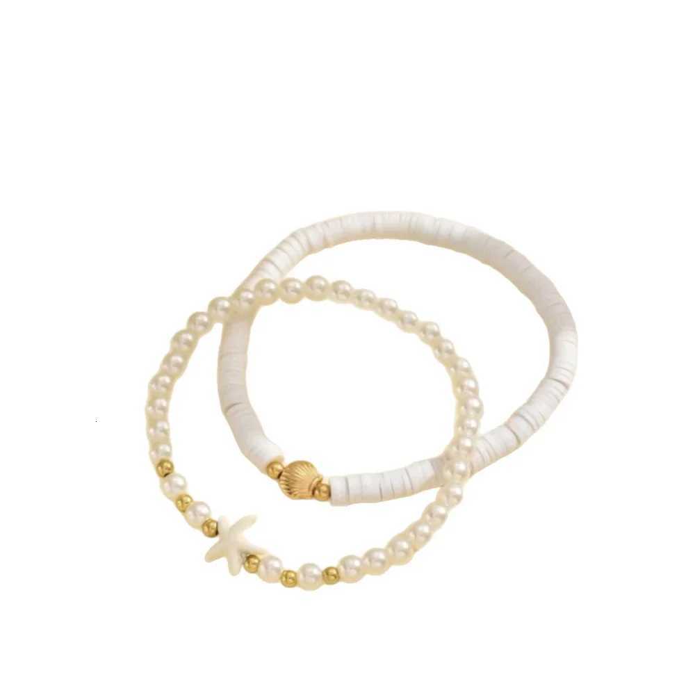 2Pcs Bohemian Alloy Shell Starfish Anklet Ankle Chain Set For Women Stackable Barefoot Beach Foot Bridal Jewelry Y250805